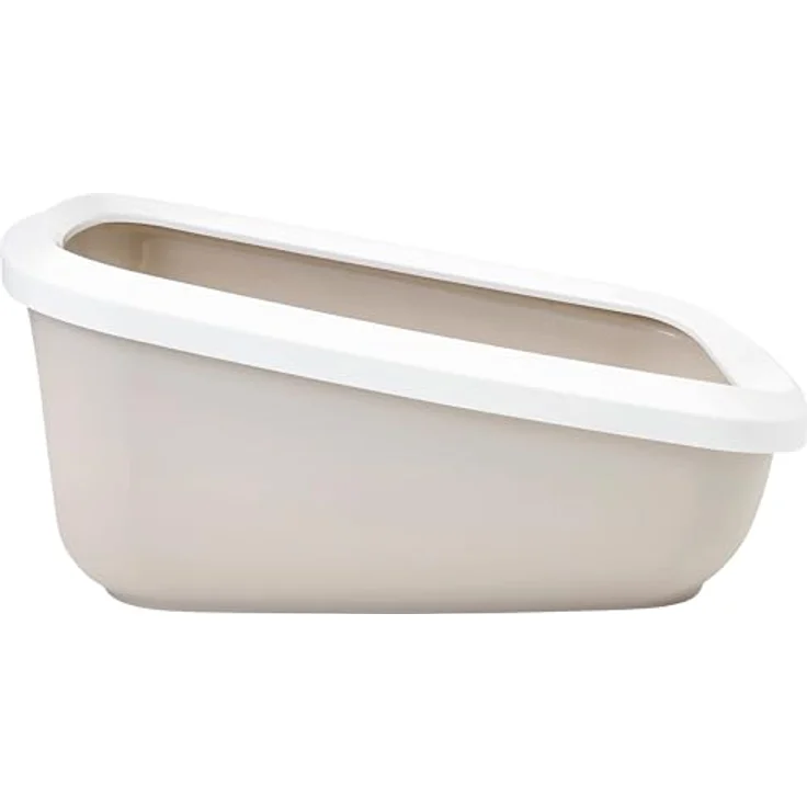 Nobby Aseo Jumbo, Katzentoilette mit Rand in mokka-weiß, extra groß für Katzen – Bild 2