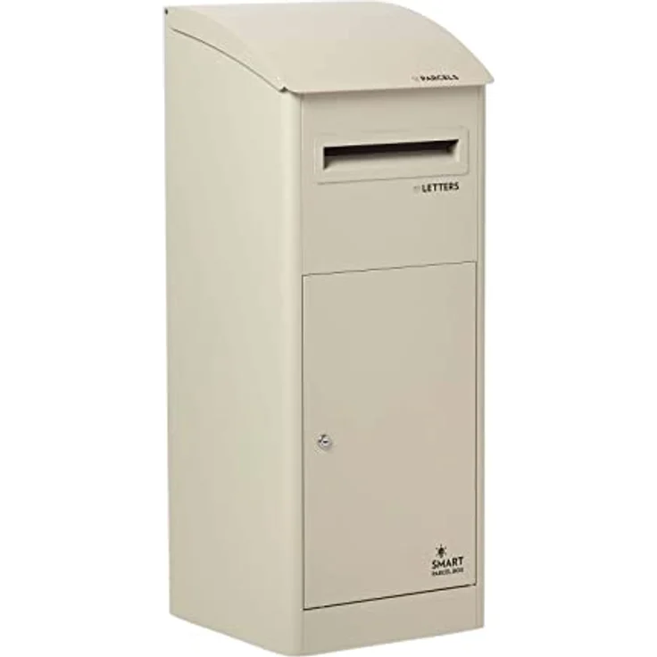 Smart Parcel Box XXL cremeweiß mit Schrägdach 43x41x110 cm, Paketbriefkasten zur Wand- oder Bodenmontage, Paketbox für Zuhause & Unternehmen, Briefkasten für Pakete & Briefe - Smart Parcel Box XXL mit eleganter Schrägdachform und maximaler Paketgröße 330 x 280 x 255 mm – Bild 1