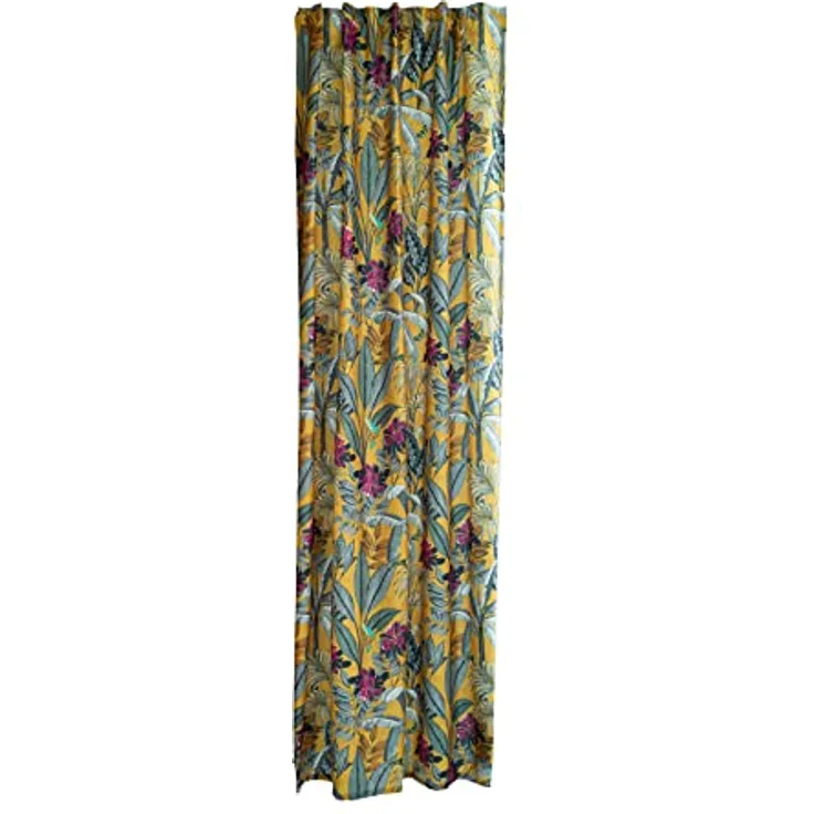 Vorhang floral Safran gelb | Blickdicht blüten modern | Wohnzimmer Schlafzimmer Kinderzimmer | 140x245cm - Preisvergleich