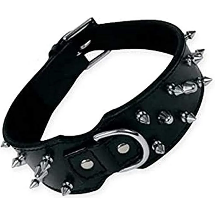 GLORIA 8432288103586 Leder Halskette 3 Reihen Spikes, Negro, 250 g