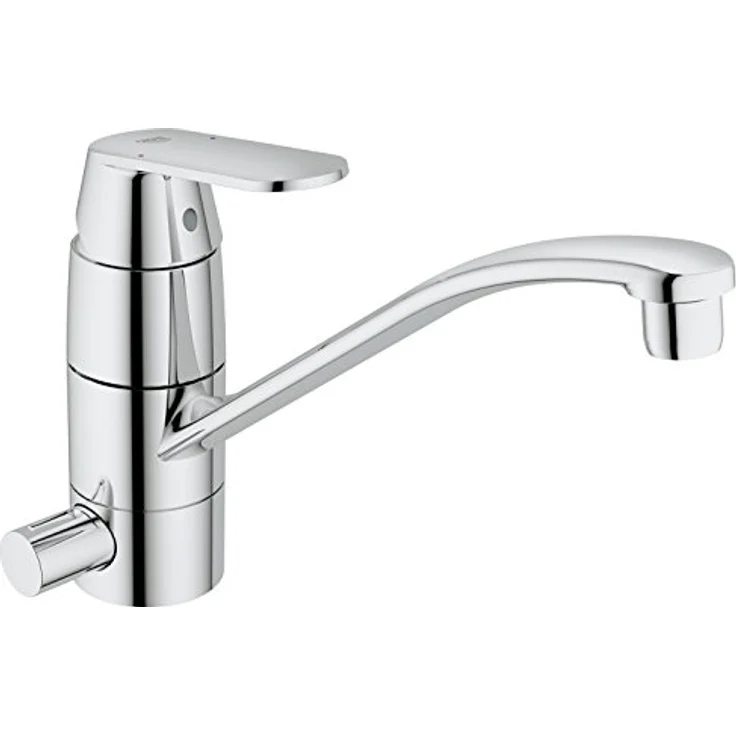 Grohe Eurosmart Cosmopolitan Einhand-Spültischbatterie mit integriertem Absperrventil, flacher Auslauf, Chrom – Bild 3