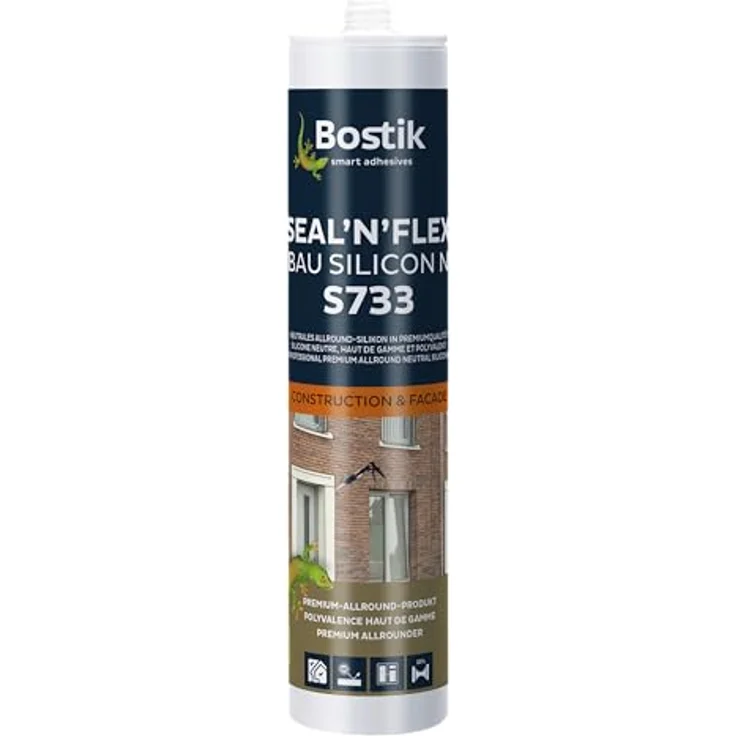 BOSTIK S733 Seal´n´Flex Bau Silikon, Hochleistungs-Dichtungssilikon für Innen- und Außenbereich, anthrazit, 300ml – Bild 1