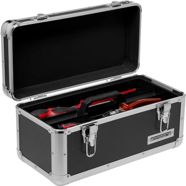 anndora Werkzeugkoffer 13 L Transportbox Werkzeugkasten Werkzeugbox - schwarz – Bild 5
