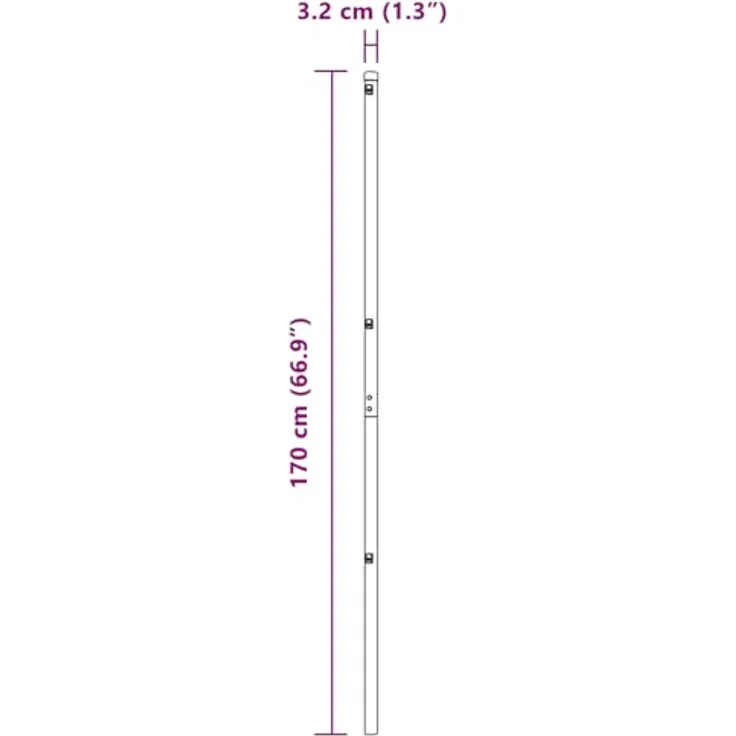 vidaXL Zaunpfosten Set, 7 Stück grün, Ø32 mm, 170 cm, verzinkter Stahl, wetterbeständig und einfach zu montieren – Bild 8