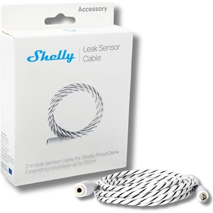 Shelly Leak Sensor Cable, Leckagesensor-Kabel für Shelly Flood Gen4, erweiterbare 2m Länge, zuverlässige Wassererkennung über gesamte Kabel-Länge – Bild 1