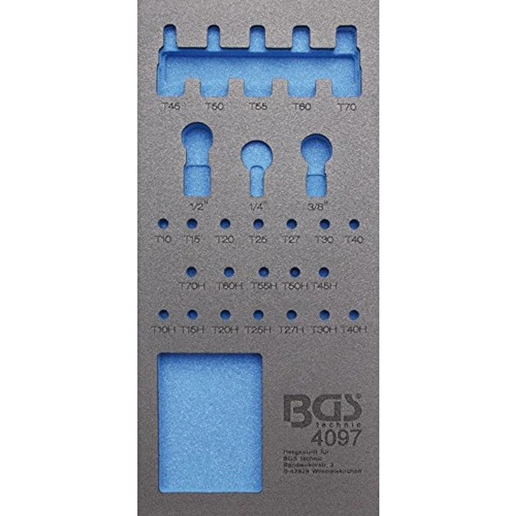 BGS 4097 Werkstattwageneinlage 1/3, Bit- und Bit-Einsatz-Sortiment, 27-tlg., Chrom-Vanadium-Stahl, T-Profil Torx Bits – Bild 2