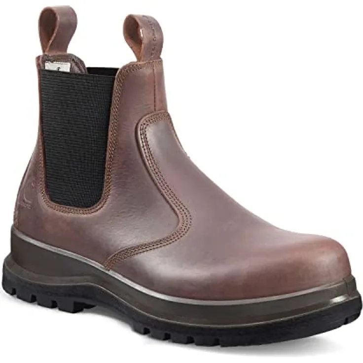 Carhartt Chelsea S3 Sicherheitsschuhe, halbhohe Stiefelette aus geöltem Leder, wasserbeständig, braun