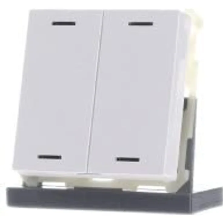 MDT EIB KNX Push Button Lite 63 2-fach, RGBW, Studioweiß Hochglanzfinish, integrierter Busankoppler