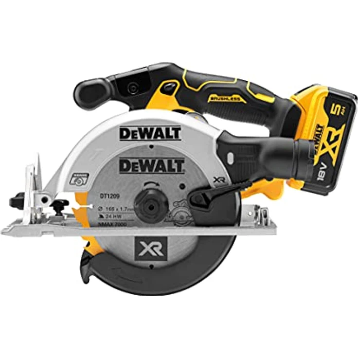 DEWALT DCS565P2 XR Bürstenlose Kreissäge, 18 V, 2 x 5,0 Ah, Li-Ion, Schwarz-Gelb – Bild 2