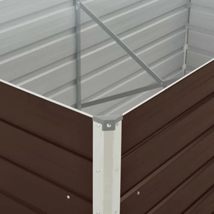 vidaXL Hochbeet 160 x 80 x 45 cm Verzinkter Stahl Braun – Bild 5
