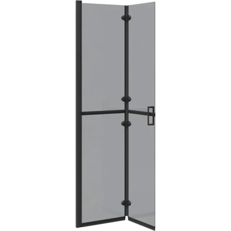 vidaXL Walk-in Duschwand, Schwarz und dunkel-transparent, 90 x 190 cm, aus Aluminium und Sicherheitsglas – Bild 4