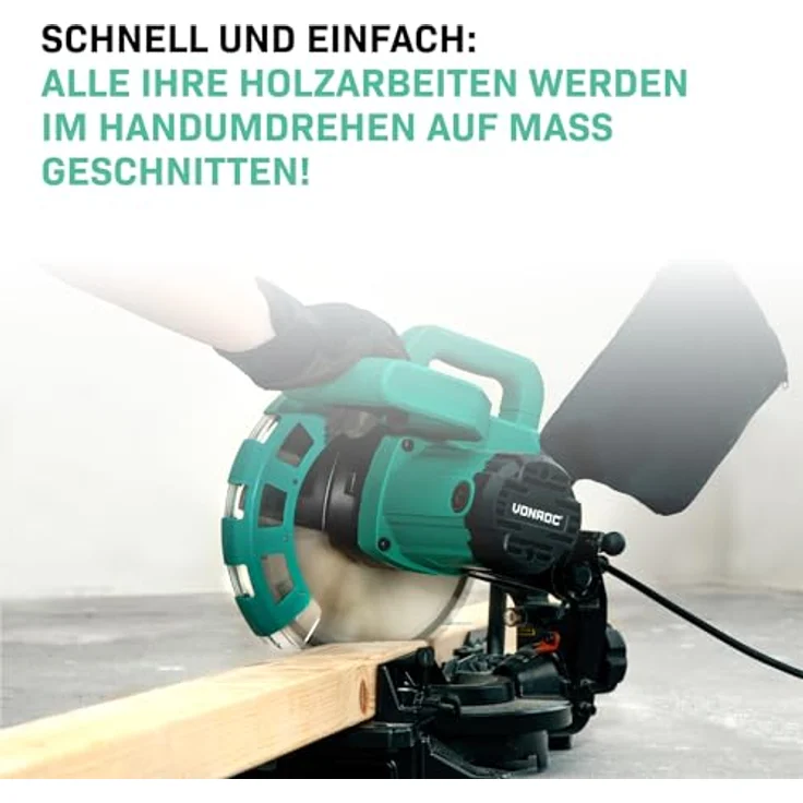 Kappsäge - Gehrungssäge 1700W - Ø 216mm 40 Zahn-Sägeblatt - mit Laser – Bild 3