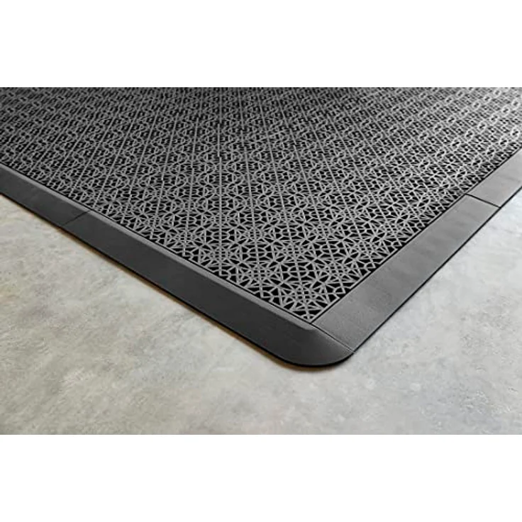 andiamo Kunststofffliese Bodenfliese Gartenfliese Terassenfliese Balkonfliese Innen- und Außenbereich Wasserdurchlässig wetterfest langlebig 38 x 38 cm, Set: 7 Fliesen 1 m², schwarz – Bild 6
