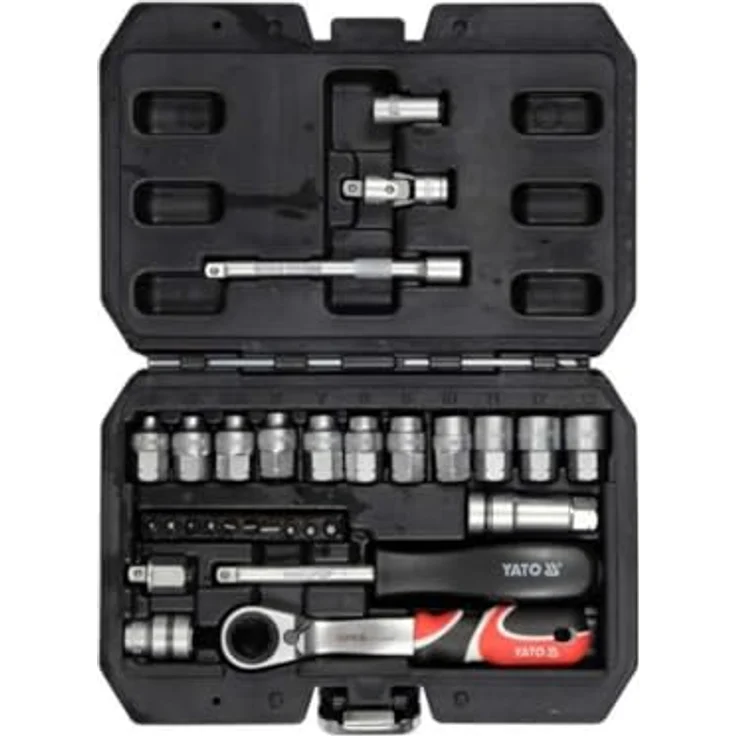 Yato ZESTAW KLUCZY PRZELOTOWYCH 29el 1/4" SPLINE, Werkzeugkoffer mit 29 durchgehenden Schlüsseln für präzise Mechanikarbeiten, kompakt und transportabel – Bild 1