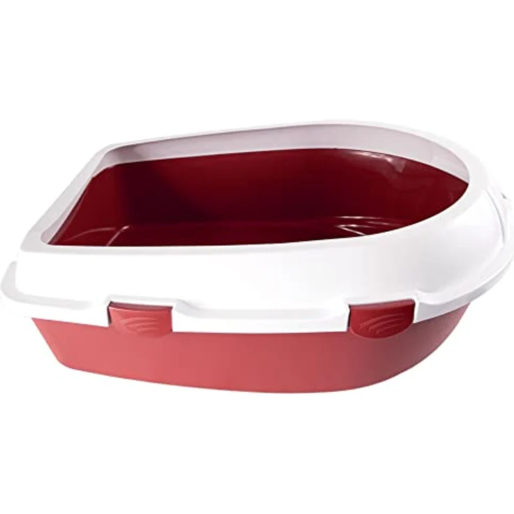 Europet Bernina 441-130872 Katzentoilette mit Rand Jumbo, 56 x 70 x 27 cm, Farbe rot – Bild 1