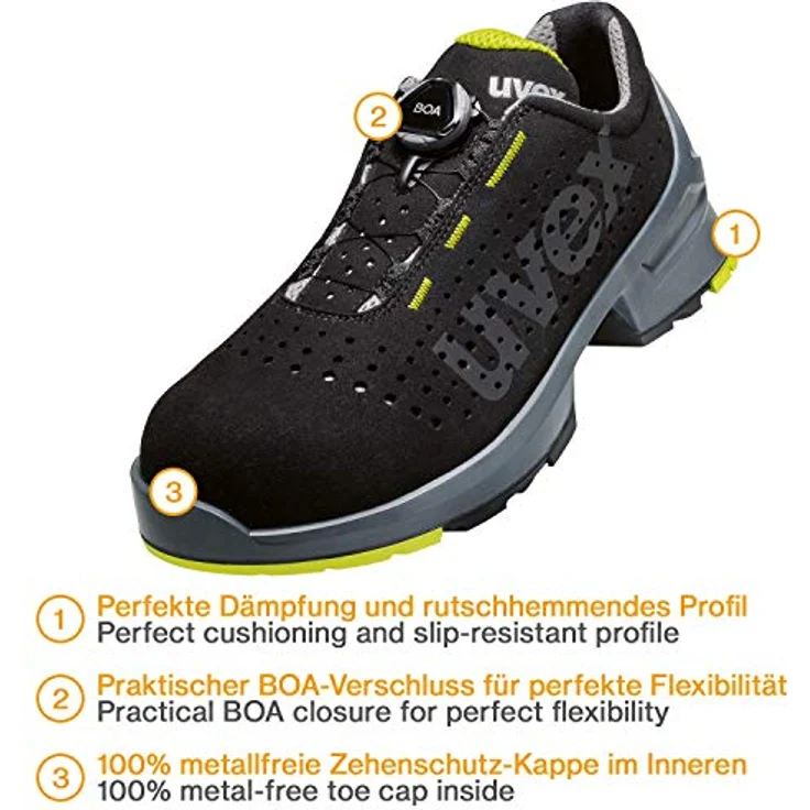 Uvex S1 65658 Sicherheitsschuh, ergonomischer Arbeitsschuh mit optimalem Schutz und Komfort – Bild 3