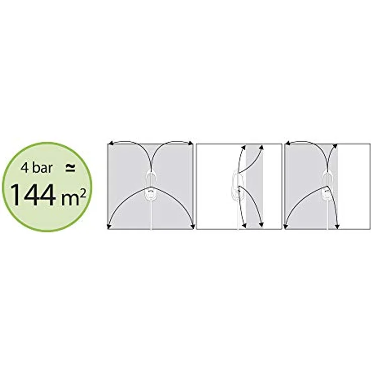 RIBIMEX RIBILAND 00451 Viereckregner verstellbar, 18 Strahlarten, maximale Bewässerungsfläche 15,8 x 18,2 m, metallischer Oszillierender Sprinkler – Bild 2