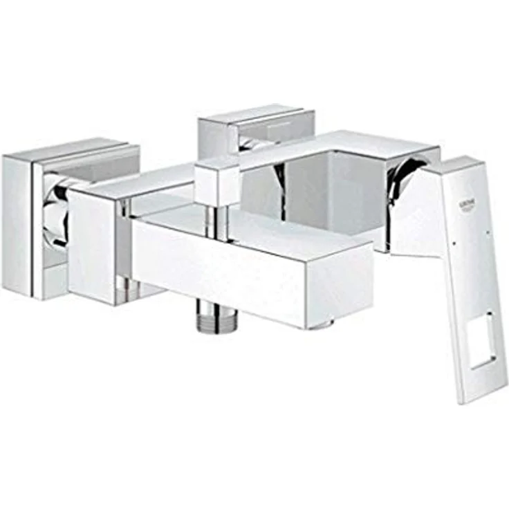 GROHE Eurocube 1-Loch-Einhand-Wannenbatterie Wandmontage, Chrom, mit GROHE SilkMove Keramikkartusche und Mengenbegrenzung – Bild 1