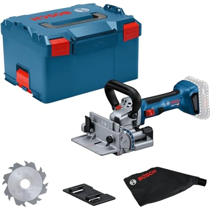 Bosch Professional GFF 18V-22, Akku-Flachdübelfräse mit 105 mm Scheibenfräser, Staubbeutel, ergonomischem Griff, ohne Akku/Ladegerät