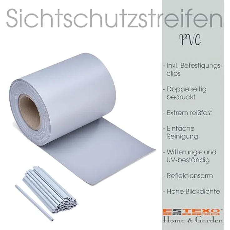 Sichtschutzstreifen Sichtschutz Zaunblende PVC Folie Zaunfolie Doppelstabmatten Grau – Bild 6