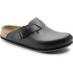 Birkenstock Clog Boston Super Grip, Naturleder, schwarz, Weite normal, Größe 45 (Damen-/Herren-Clog Sandale Sandalette Pantoffel Pantolette Latsche Halbschuh Ristriemen Clogs Clogen Schluffen)