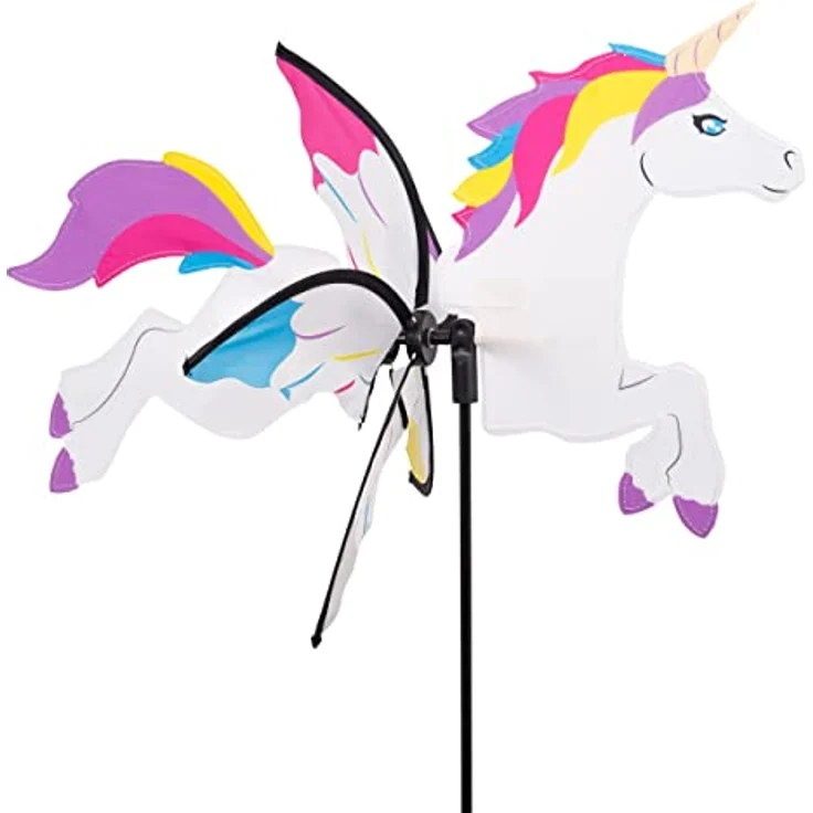CIM Windspiel - Petite 2in1 Einhorn - Ø28x43x85cm - Windmühle mit Standstab oder Mobile mit Hängeset – Bild 1