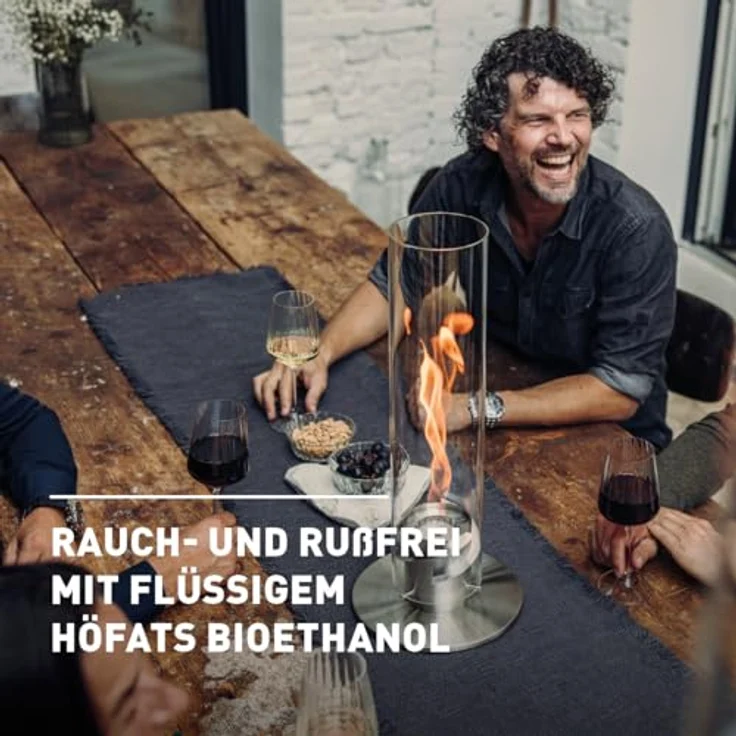 höfats - Spin 1200 Silber NEUES Modell mit verlängerter Brenndauer Dank innovativer Brenntechnologie - flüssig Bioethanolkamin, Edelstahl Tischfeuer, wärmender Tischkamin für Indoor und Outdoor – Bild 5