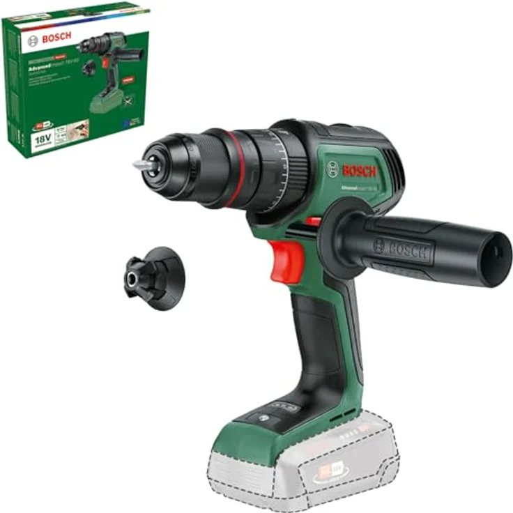 Bosch Akku-Schlagbohrschrauber AdvancedImpact 18V-80 QuickSnap (zum Bohren und Schrauben; 18V System; bürstenlos; 82 Nm; 13-mm-Bohrfutter; Zusatzhandgriff) - Preisvergleich – Bild 1