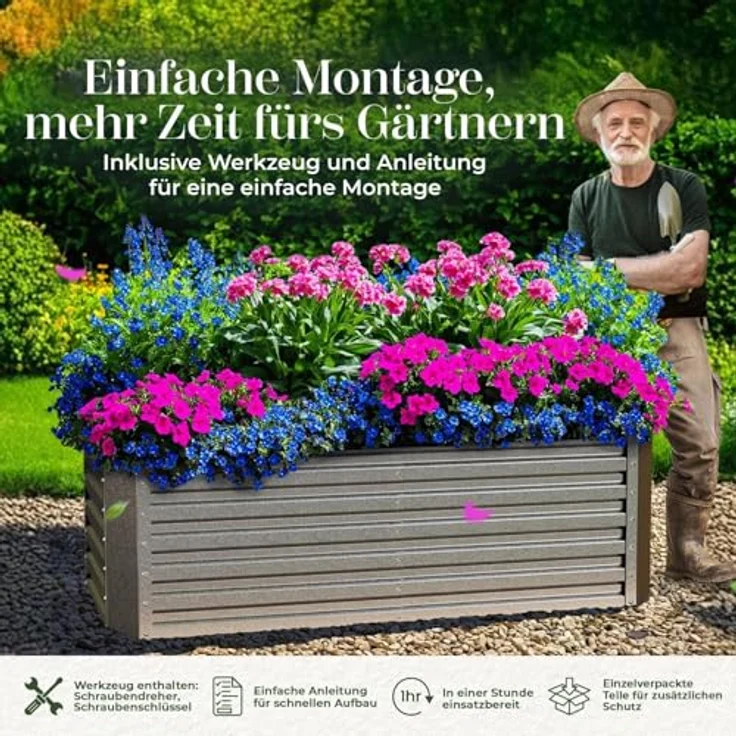 Hochbeet verzinkt Blech (184 x 90 x 60 cm) – Bild 7