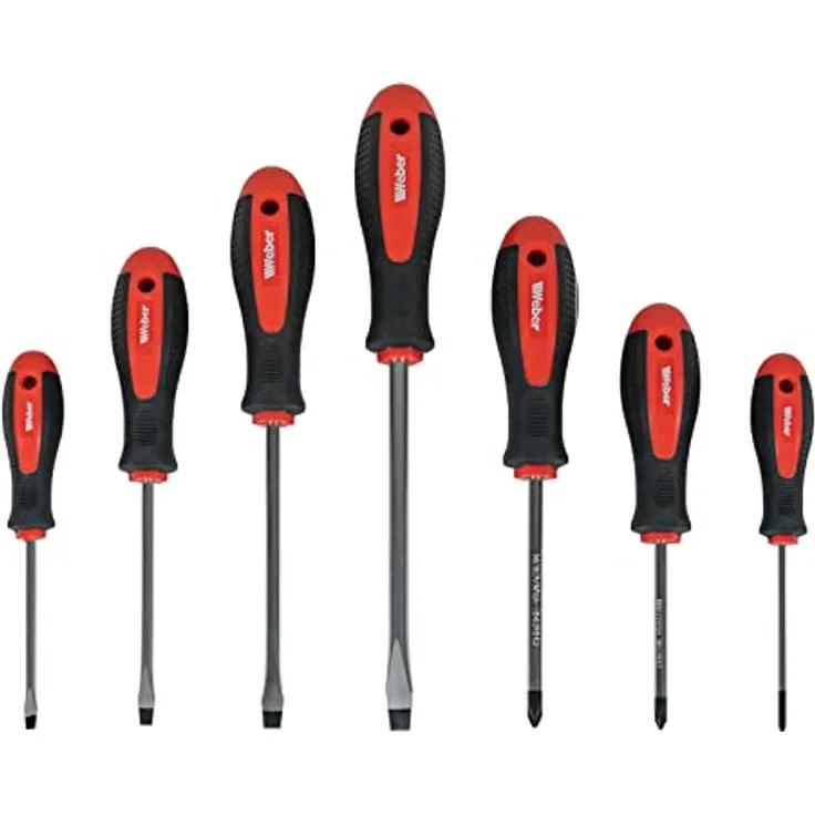 Weber Schraubendreher Satz 7-teilig Schraubenzieher SL PH Schraubendreher-Set