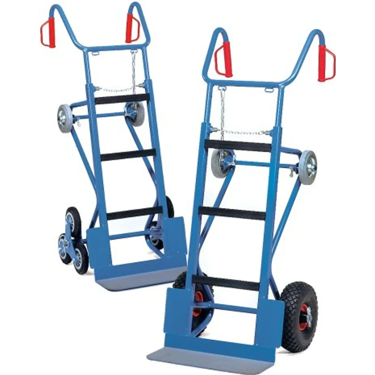 Fetra Gerätekarre 400 kg, Schwerlast Transportsystem mit auswechselbarer Bereifung, blau RAL 5007 – Bild 2