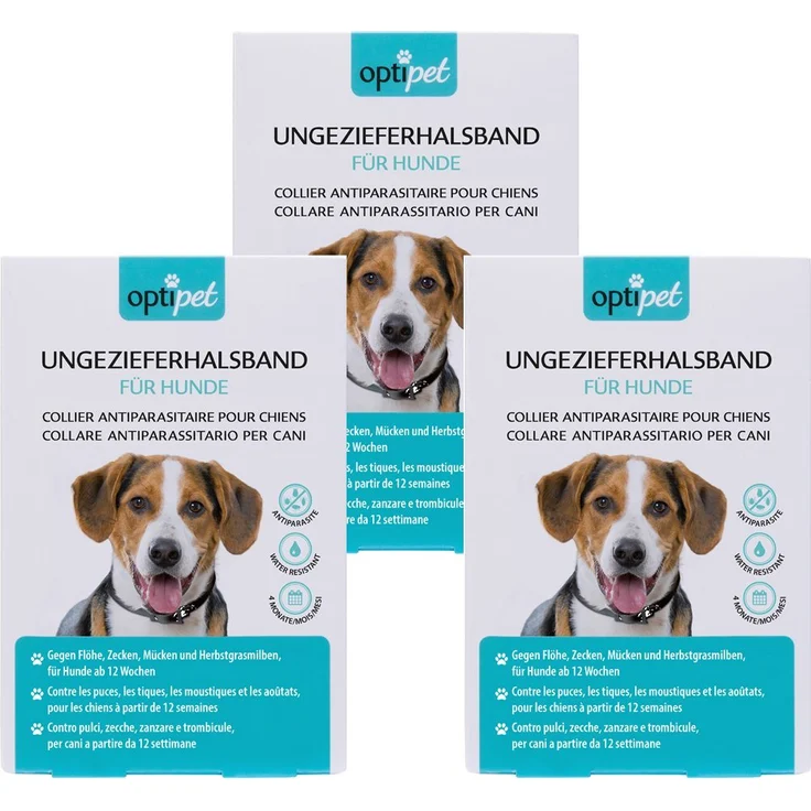 OptiPet Tier-Halsband Flohhalsband für Hunde Zeckenhalsband, Wirkt 4 Monate, wasserfest, für Hunde ab 12 Wochen - Preisvergleich – Bild 1