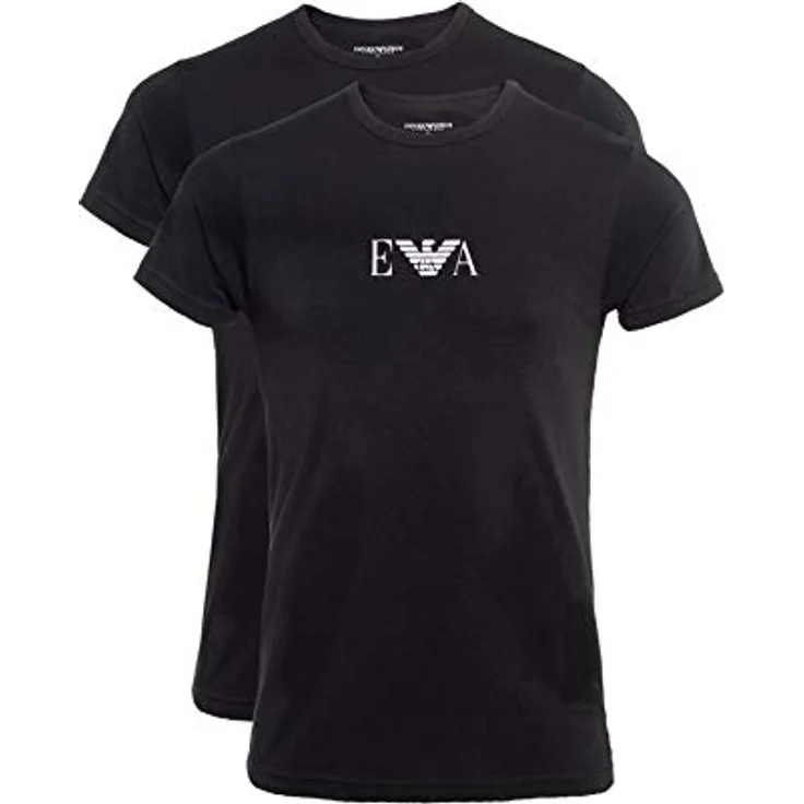 Emporio Armani Herren T-Shirt 9341, Klassisch Bequem sitzend aus 95% Baumwolle, Schwarz, Größe S – Bild 1
