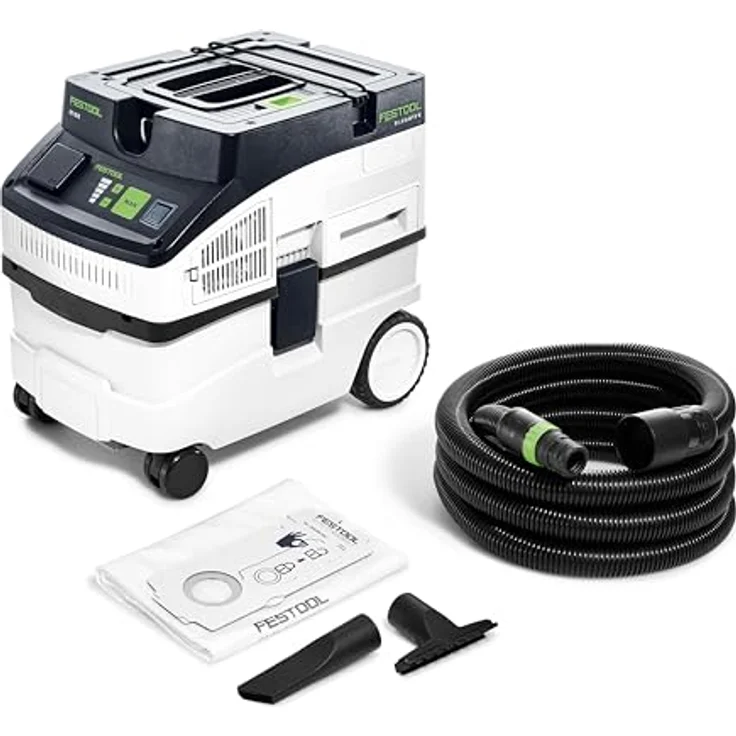 Festool Absaugmobil CLEANTEC CT 15, Nass- und Trockensauger mit 15 Litern Behältervolumen, 5-stufiger Saugkraftregulierung und Antistatik-Funktion – Bild 1