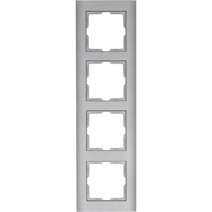 Kopp Abdeckrahmen 4-fach Athenis, stahlfarben, flexibel für vertikale und horizontale Installation – Bild 2