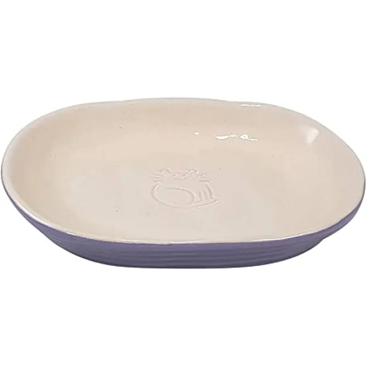 Nobby 82449 Katzen Keramik Schale Jada Flieder/Creme; 16 x 12 x 2,5 cm, 0,10 l