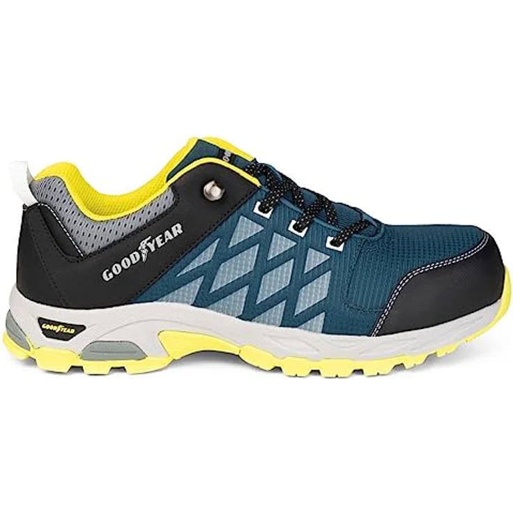 GOODYEAR S1P Sicherheitsschuhe, Atmungsaktive Arbeitsschuhe in Petrol/Gelb, Größe 45 – Bild 8