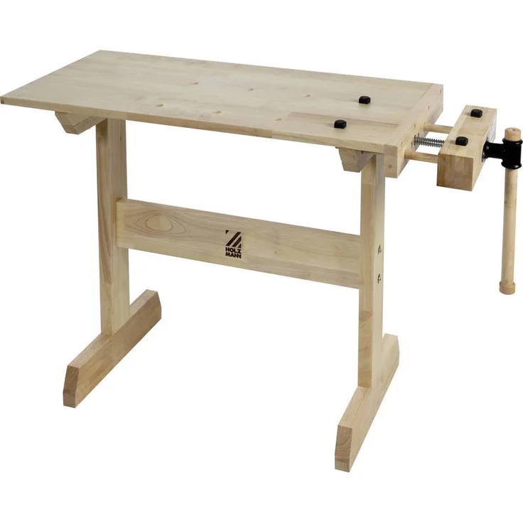 Holzmann Maschinen WB80MICRO mobile Kinderwerkbank aus Gummibaumholz mit Hobelbankzange und 4 Bankhaken, EN71-1 zertifiziert für Kinder ab 3 Jahren
