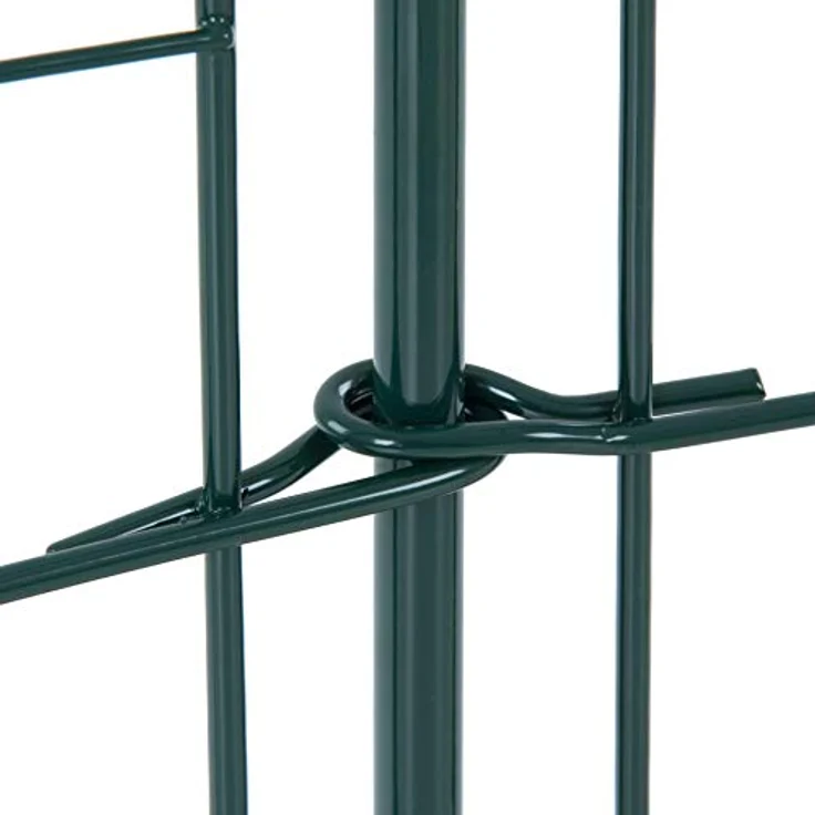 ESTEXO Teichzaun Set 11tlg, Gerade 5 Elemente, pulverbeschichteter Metallzaun in grün RAL 6005, Drahtstärke 4/2,5 mm, Maschenweite 6x6 cm – Bild 10