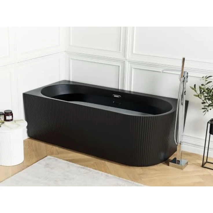 Beliani, Badewanne GOCTA (280 l, 80 cm), mattschwarz, für zwei Personen geeignet – Bild 2