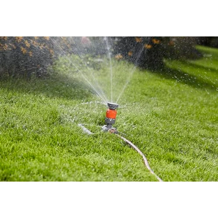 GARDENA Comfort Kreisregner Vario: Sprühregner für gleichmäßige Beregnung, Flächen bis 225 m², Wurfweite 8.5 m, 7-stufige Sektoreneinstellung von 90 - 360 Grad, stabiler Kunststoffschlitten (1948-20) – Bild 2
