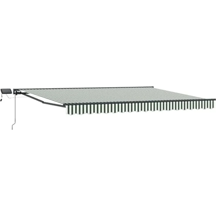 vidaXL Manueller Markisenrahmen 4 x 3 m mit LEDs in Grün und Weiß – Bild 1