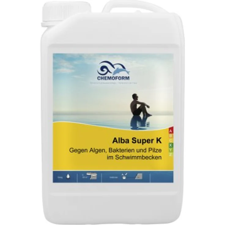 Chemoform Alba Super K, 3 l hochkonzentriertes, schaumfreies Anti-Algenmittel für Pools und Whirlpools – Bild 3