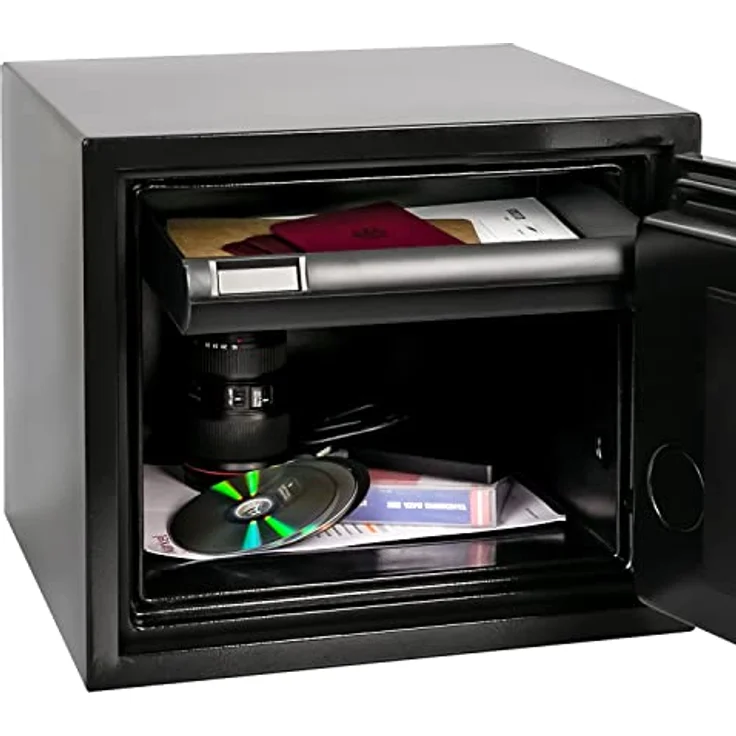 HMF 46161 Safe Tresor Feuerfest 60 Minuten mit Zahlenschloss | 41,2 x 35,5 x 36,3 cm – Bild 3