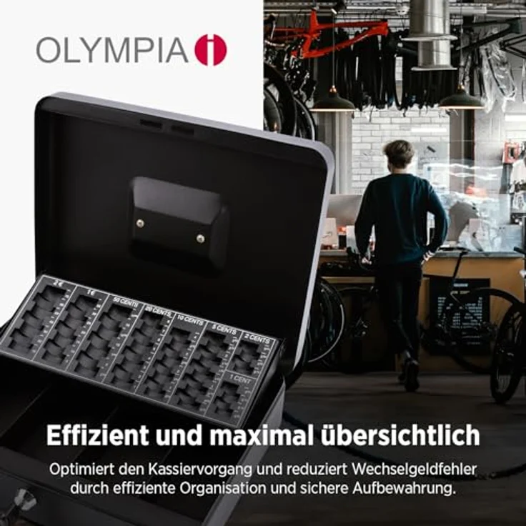OLYMPIA Geldkassette CB770 Plus mit Münzeileinsatz und Geldprüfstift – Bild 9