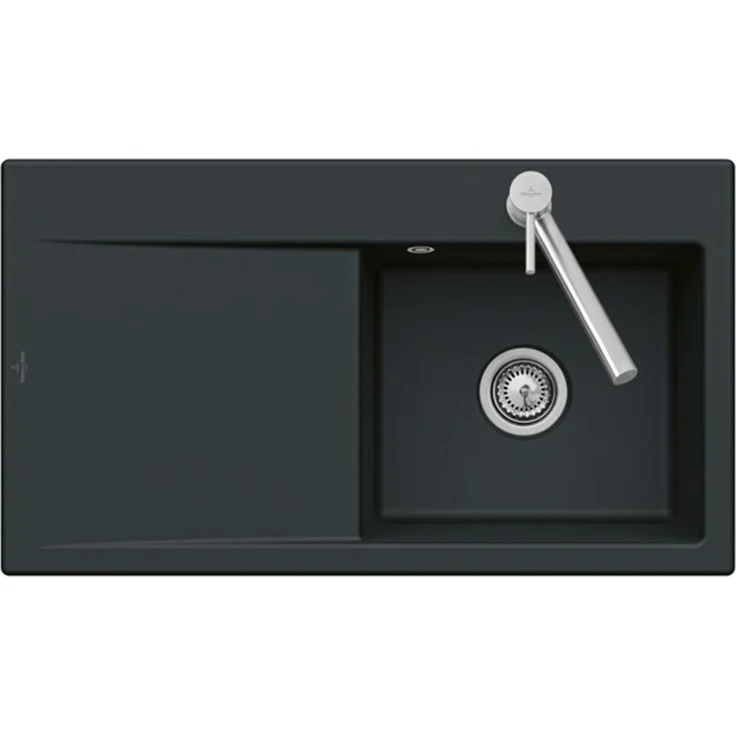 Villeroy & Boch Subway Style 45 Flat Spülbecken, links, fossil, für flächenbündigen Einbau, minimal 45 cm Unterschrankbreite