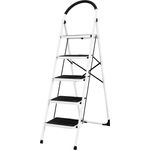 Craftfull Klapptritt CF-130A Trittleiter Aluminium Leiter Haushaltsleiter weiß (5 Stufen) - Preisvergleich