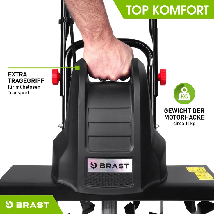 BRAST Motorhacke Elektro Gartenfräse 1500 Watt 45cm Arbeitsbreite 24 Hackmesser Kultivator Ackerfräse Hacke – Bild 6