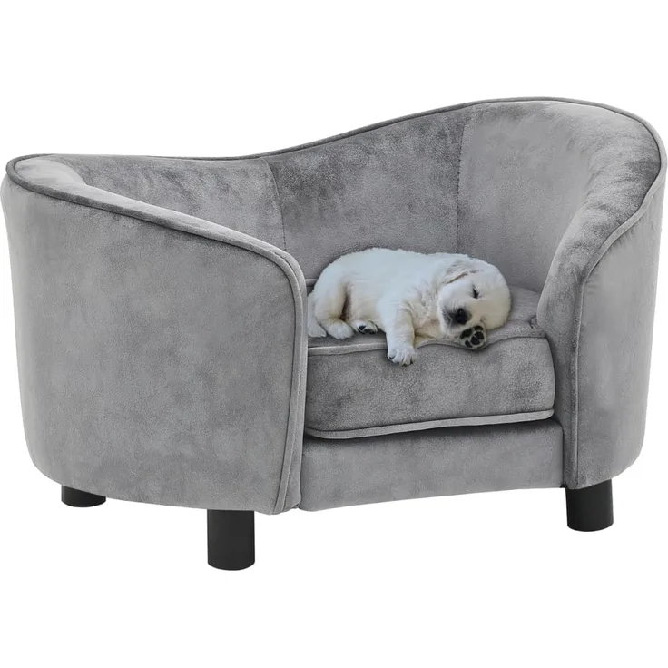 vidaXL Hundesofa Grau 69x49x40 cm Plüsch