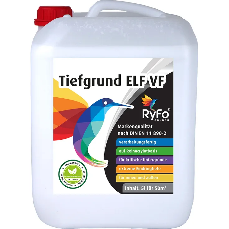RyFo Colors Tiefgrund ELF verarbeitungsfertig 5l - Premium Reinacrylat Tiefengrund für innen und außen